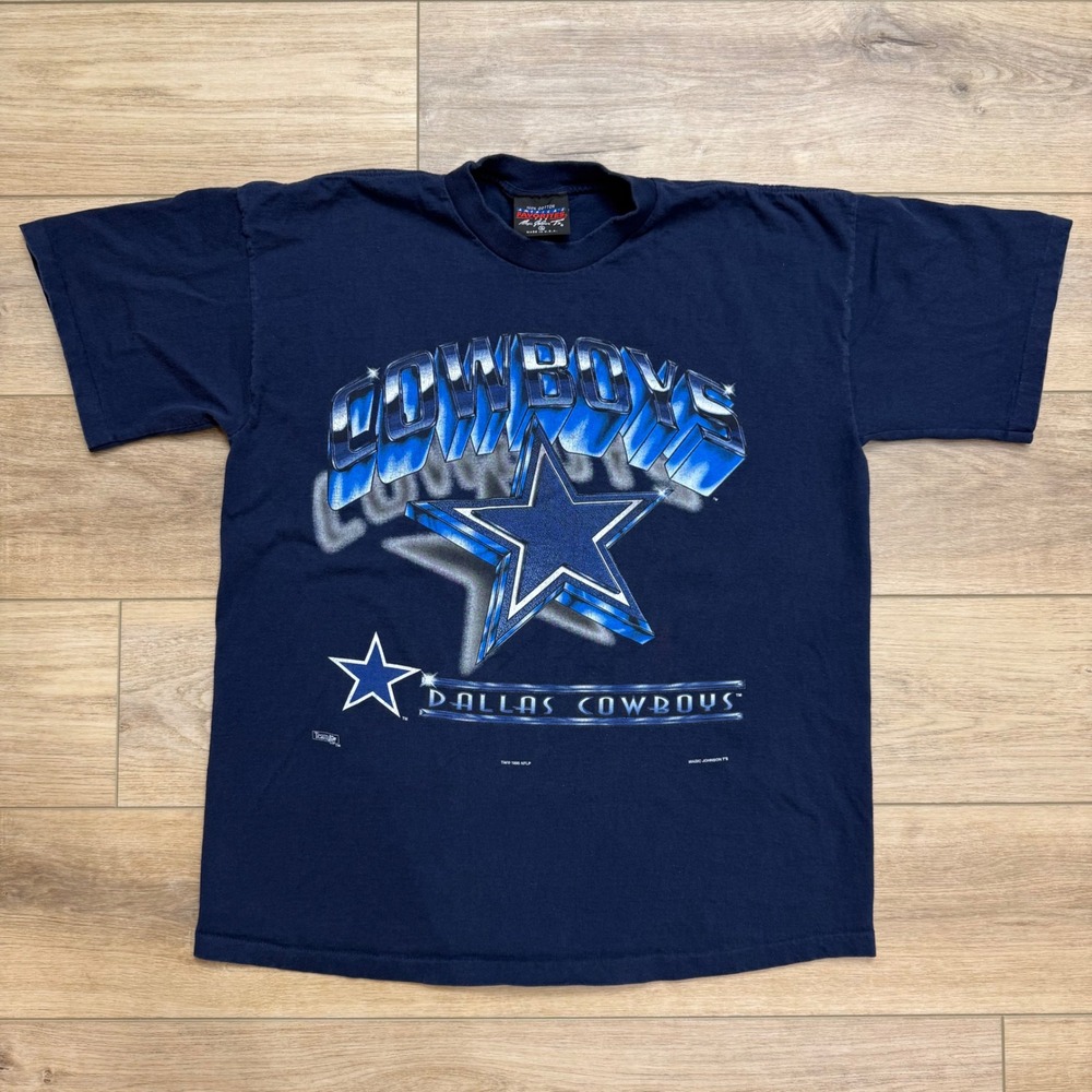Vintage 1995 Dallas Cowboys Magic Johnson Ts Shirt Navy Blue Single Stitch XL
